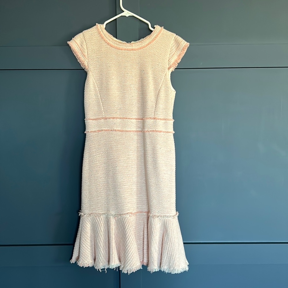 Rebecca Taylor light pink tweed dress